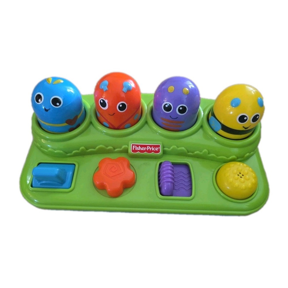 Fisher Price Brilliant Basics Boppin Activity Bugs Pop Up Toy Baby Vintage 2010